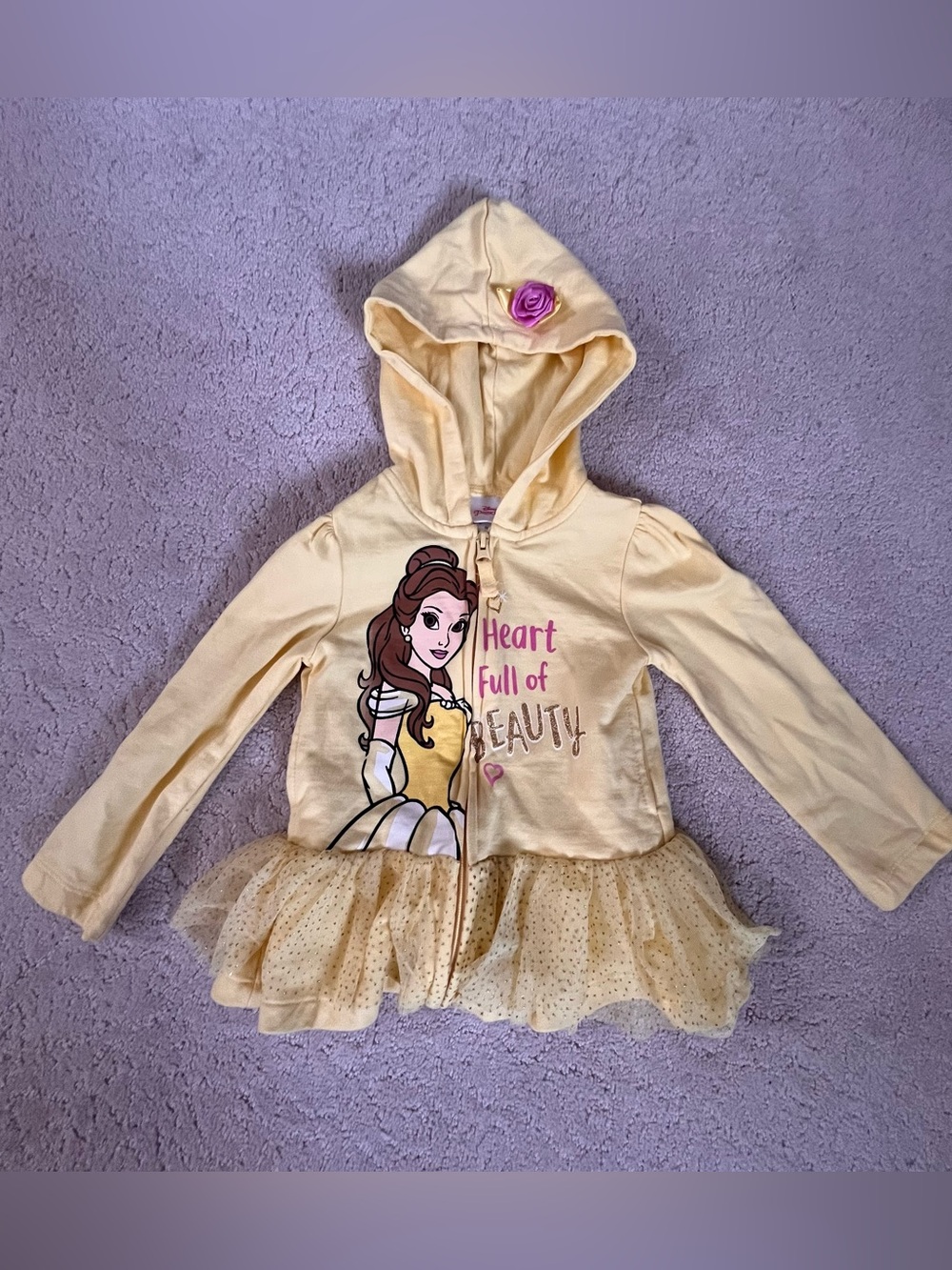 Disney Princess Belle Zip-up Hoodie Size 3T